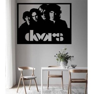 Decoratiune tablou de perete Krodesign Doors Band, diametru 53 cm, negru - Img 2