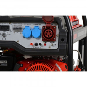 Generator de curent trifazat HECHT GG 8000, motor benzina, 4 timpi, 420 CC, 6.5 kW, max 7 kW, cu roti si maner - Img 6