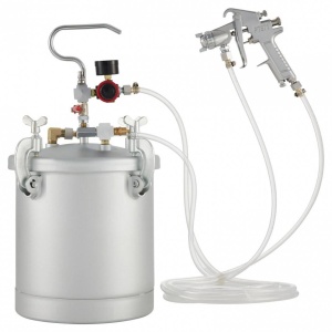 Pistol de vopsit cu rezervor sub presiune, Capacitate 10 l, 4 Bar, duza 3 mm, 170-250 l/min, Manometru - Img 4