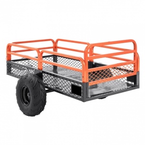 Remorca basculabila Vivatechnix Premium Garden, Capacitate 680 Kg, 200 x 66 x 76 cm, Otel, compatibila cu tractorase de gazon, ATV-uri - Img 2
