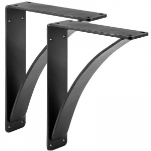 Set 2 suporturi pentru rafturi Vivatechnix 22.9x30.5x10.2 mm, capacitate 200 kg, Negru - Img 1