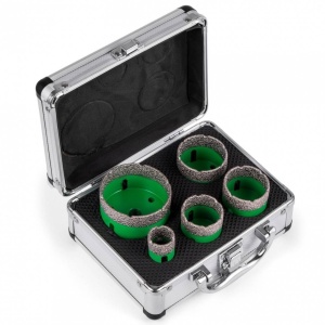 Set 5 carote diamantate si 1 disc taiere pentru gresie, 22-65 mm, prindere M14, umed sau uscat - Img 2