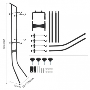 Suport depozitare 2 biciclete, Vivatechnix, de perete, 2070 x 521 x 510 mm, Negru, Inaltime reglabila - Img 4