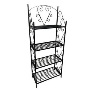 Suport pentru flori Vivatechnix VMD-1076 Negru, 60x30x155 cm,4 polite, demontabil - Img 1