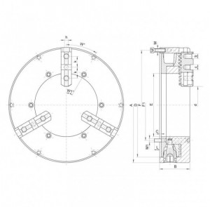 Universal pentru strung cu 3 bacuri reversibile TIP 3295, 400 mm, Bison - Img 2