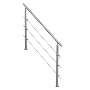 Balustrada inox, 5-6 trepte Vivatechnix, Inaltime 1060 mm, lungime 1500 mm, pozitii reglabile, accesorii prindere - Img 1