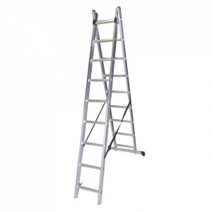Bisonte Scara dubla aluminiu Bisonte STR209 2Ã—9 trepte, 240 cm (BT1006299) - Img 1