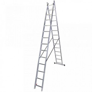 Bisonte STR217 Scara dubla aluminiu, 2×17 trepte, 467 cm - Img 2