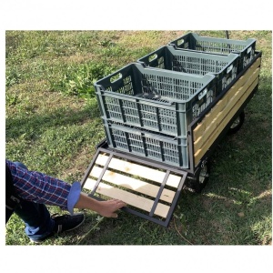 Carucior de gradina Vivatechnix VMD-1012, roti gonflabile, 1380x650 x600 mm, max 300Kg, fara ladite - Img 3