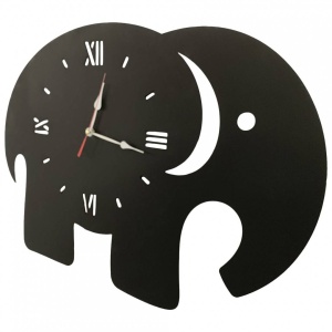 Ceas de perete metalic Krodesign Elephant, diametru 70 cm, negru - Img 4