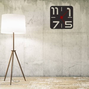 Ceas de perete metalic Krodesign Square KRO-1164, dimensiune 50x50 cm, negru - Img 3