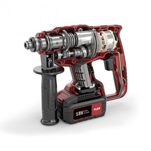 Ciocan rotopercutor compatibil cu acumulatori 18 V Li-Ion Flex CHE 18.0-EC C, 1.7 J, gaurire maxima in beton 18 mm - Img 4