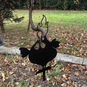 Decoratiune gradina / ghiveci Krodesign Big Chicken KRO-1130, metal, inaltime 64 cm - Img 2