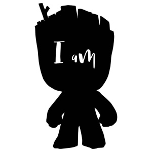 Decoratiune perete Krodesign Baby Groot, metal, negru, Inaltime 52 cm - Img 1