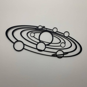 Decoratiune perete Krodesign Planets, diametru 80 cm, negru - Img 2