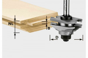 Freză de profilat/cu arc HW S8 D46 x D12-FD, Festool - Img 1