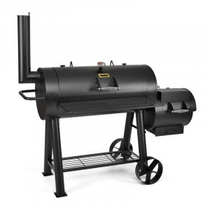 Grătar cu cărbune Hecht Sentinel Max cu afumător, 2 camere, termometru, 104x40 cm + 48x40 cm - Img 1