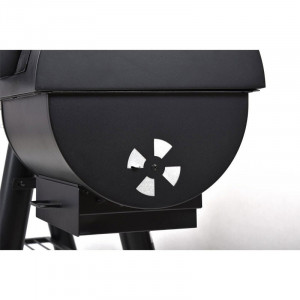 Grătar cu cărbune Hecht Sentinel Max cu afumător, 2 camere, termometru, 104x40 cm + 48x40 cm - Img 3