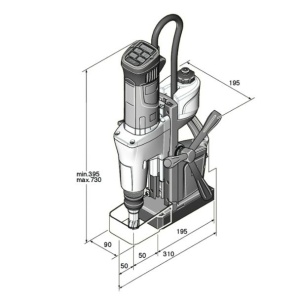 Masina de gaurit cu stand electromagnetic Fein KBM 50 UQW, 1200 W, carota Ø max 50 mm - Img 3