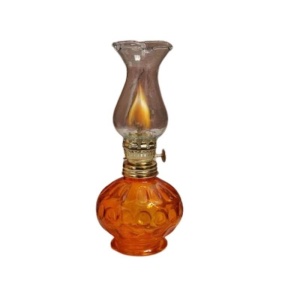 Mini Lampa cu gaz Vivatechnix Kutulu TR-1012P, inaltime 20 cm, portocalie, abajur de sticla - Img 1