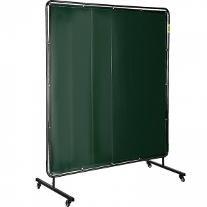 Perdea sudura impotriva scanteilor Vevor 183x183 cm, cadru otel, 4 roti, Verde - Img 2