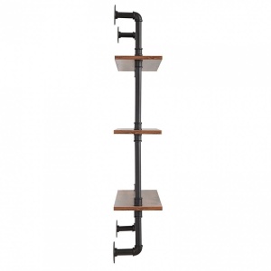 Raft metalic cu 3 x polite incluse din lemn, Vivatechnix Industrial, 630 x 205 x 1065 mm - Img 2