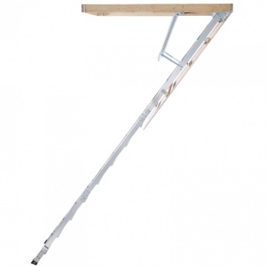 Scara pentru mansarda, Vivatechnix 12 trepte, Aluminiu/Lemn, max 160 kg, brat amortizare hidraulic - Img 2
