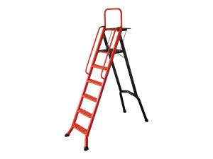 Scari pliabile din aluminiu LESCABO cu platforma, 1 tronson 6 trepte - Img 2