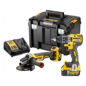 Set 2 masini DeWalt DCK2020P2T, cu 2 acumulatori XR 18V / 5.0Ah si incarcator in cutie TSTAK VI - Img 3