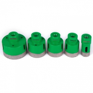 Set 5 carote diamantate pentru gresie, marmura, 22/35/40/50/65 mm, prindere M14, umed sau uscat, cutie depozitare - Img 4