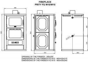 Soba de incalzire cu cuptor PRITY FG W15, 20 kW - Img 4