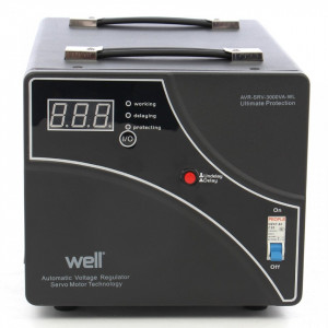 STABILIZATOR AUTOMAT DE TENSIUNE CU SERVO MOTOR 3000VA, WELL - Img 2