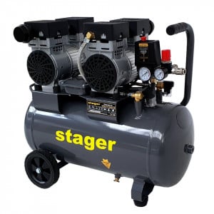 Stager HM0.75x2JW/50 compresor aer, 50L, 8bar, 270L/min, monofazat, angrenare directa, silentios - Img 6