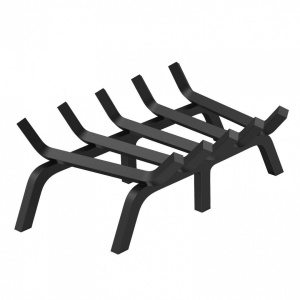 Suport de lemne pentru semineu sau vatra de foc, Vivatechnix 610 x 280 mm, Otel, teava 3/4 inch, Negru mat - Img 1