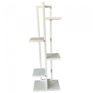 Suport pentru flori Vivatechnix VMD-1062, Alb, 40x20x118 cm, 6 polite - Img 1