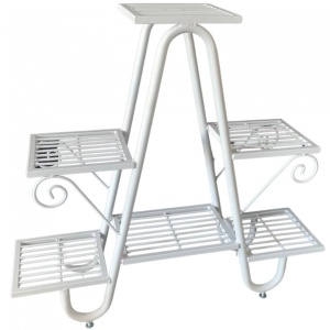Suport pentru flori Vivatechnix VMD-1065, Alb, 81x22x77 cm, 5 polite - Img 1