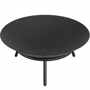 Vatra foc pentru terasa, camping, Otel, Diametru 550 mm, Negru, Inaltime 24 cm - Img 2