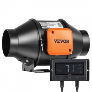 Ventilator evacuare aer pentru tubulatura Vevor Controller 21 W, debit 348 m3/h, IP 44, diametru 100 mm, 29 dB - Img 1