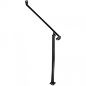 Balustrada fier forjat, 2-3 trepte Vivatechnix Negru Mat, Inaltime 159.6 cm, lungime 76.5 cm, pozitii reglabile - Img 2