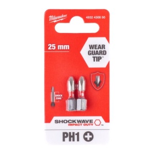 Bit de impact, Shockwave Impact Duty™, PH1x25mm - 2 buc, MILWAUKEE® - Img 2