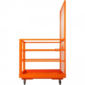 Cusca de siguranta pentru stivuitor Vivatechnix max 635 kg, 4 roti, Otel, 114.3 x 109.2 x 203.2 cm - Img 2
