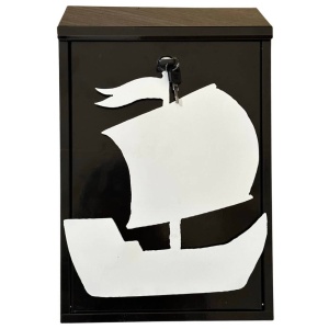 Cutie postala Vivatechnix Boat KRO-1231, otel, 400x250x100mm, Negru/Alb, 2 chei - Img 1