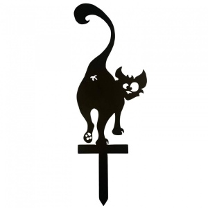 Decoratiune gradina / ghiveci Krodesign Back Cat KRO-1140, metal, inaltime 61 cm - Img 1