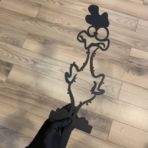 Decoratiune gradina / ghiveci Krodesign Scared Chicken KRO-1133, metal, inaltime 64 cm - Img 2