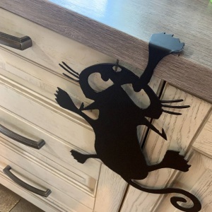 Decoratiune perete Krodesign Scared Cat, negru, 35 cm - Img 3