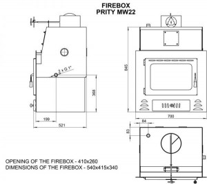 Focar de semineu PRITY M W22, 27 KW - Img 3