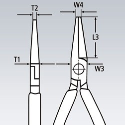 Knipex Clește plat-rotund cu tăiș - Img 3