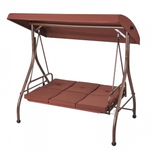Leagan pentru gradina, 3 locuri, Rabatabil, Vivatechnix Maro, Otel, panza Oxford, 1850×1170×1770 mm, max 340 kg, Perne detasabile - Img 4