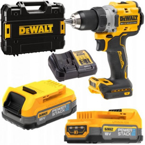 Masina compacta de gaurit si insurubat DeWalt DCD800E2T, cu 2 acumulatori POWERSTACK 18V / 1,7Ah si incarcator in valiza TSTAK - Img 1