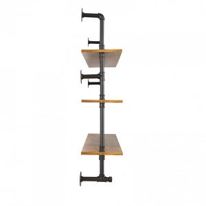 Raft metalic cu 3 x polite incluse din lemn, Vivatechnix Industrial, 1230 x 255 x 1075 mm - Img 2